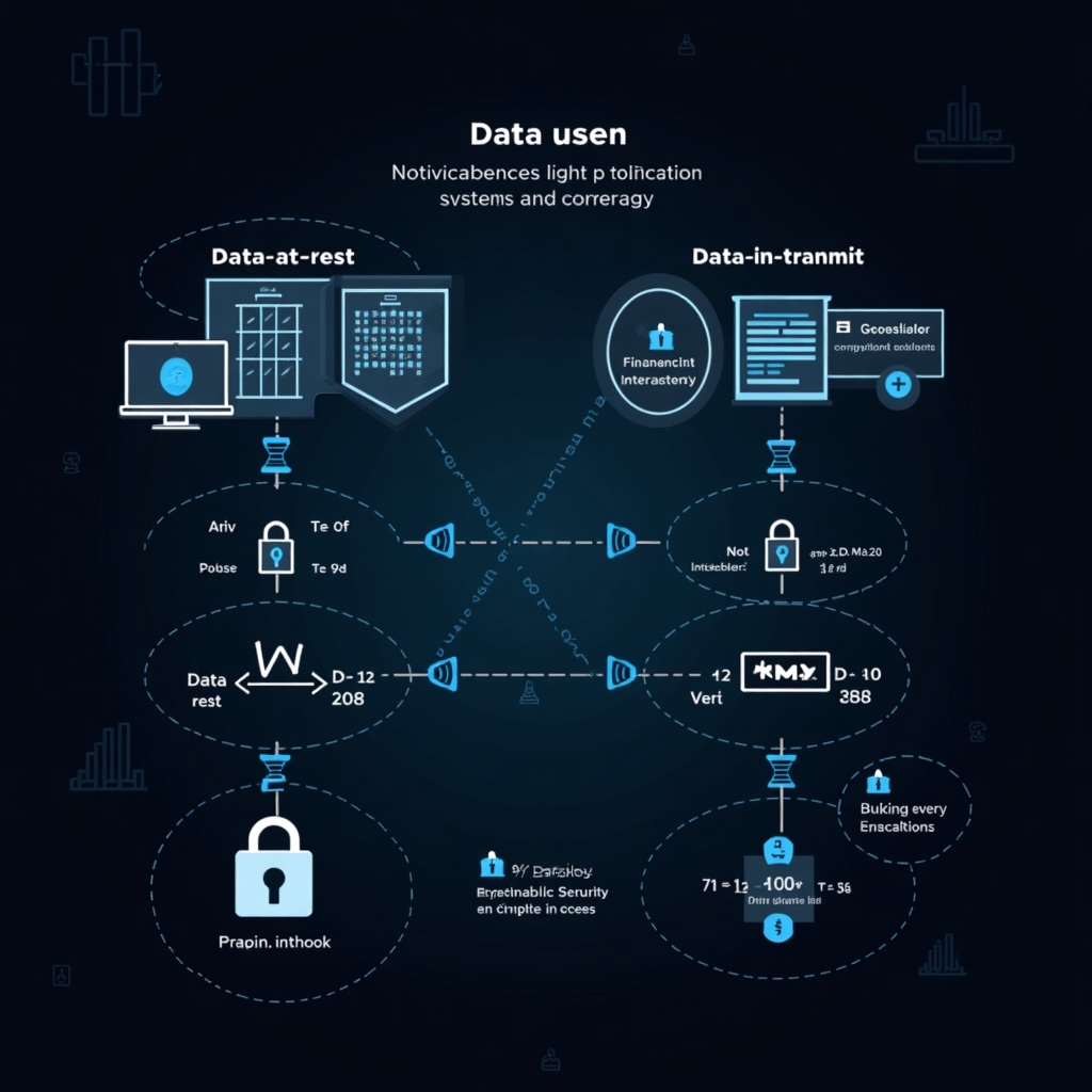 Diagrama explicativo de cifrado de datos en tránsito y en reposo